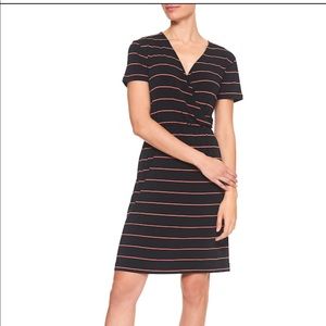 NWT Banana Republic Black and Red Striped dress